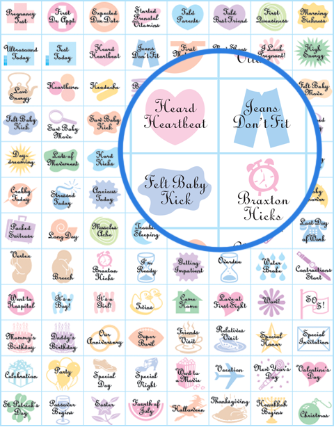 The Pregnancy Calendar sticker sheet